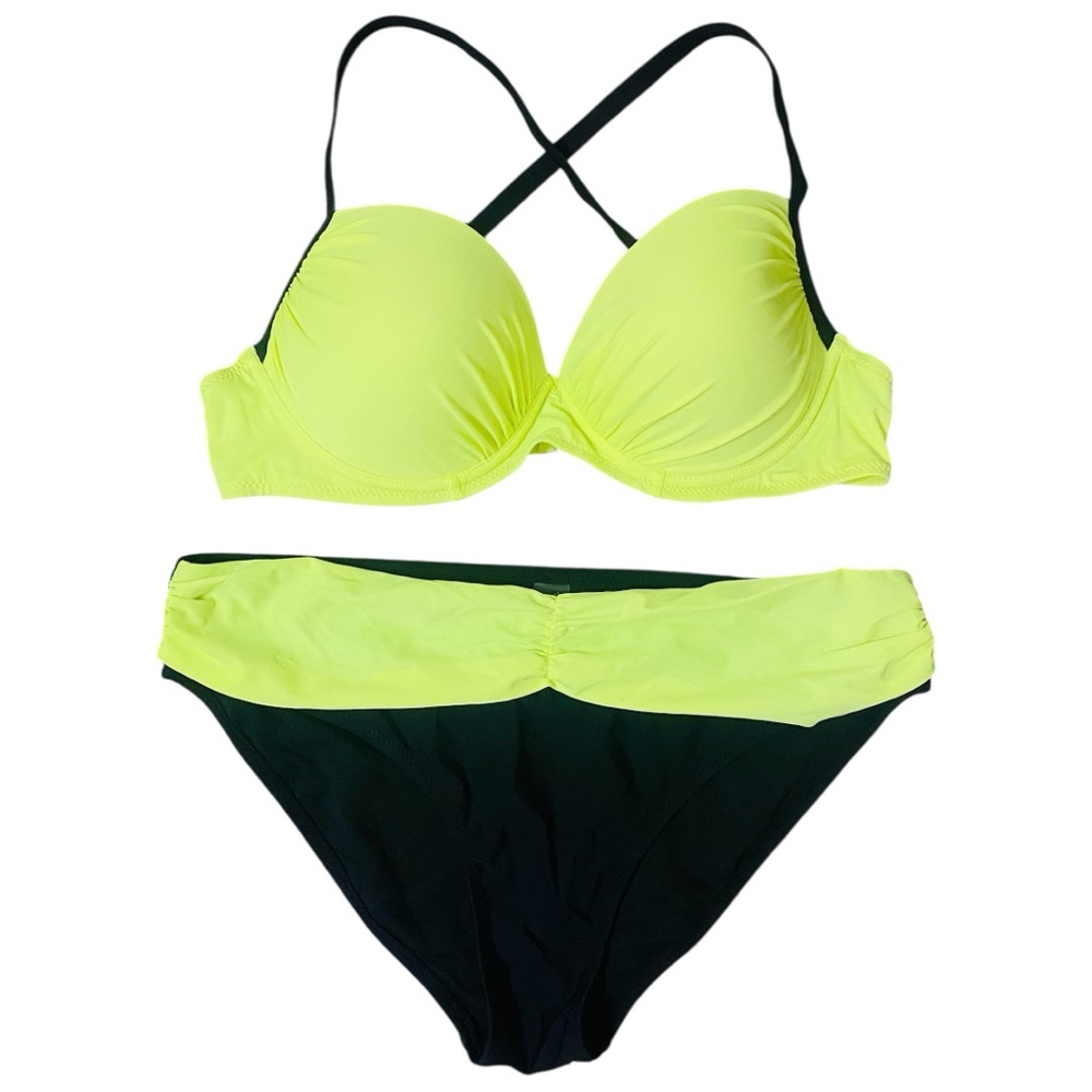 NWOT Neon Yellow and Black Women's Bikini Size Large